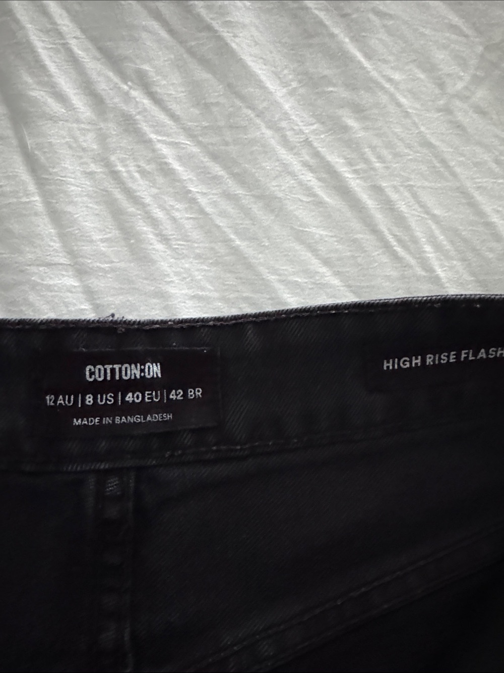 Cotton On Black Rolled Hem Denim Shorts - Picture 2 of 2